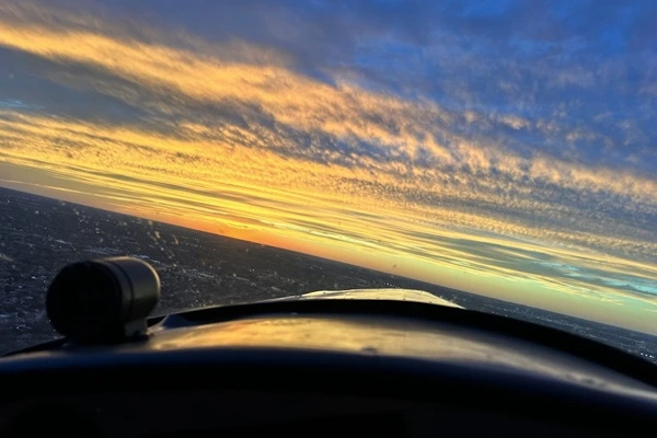 Cockpit at sunset